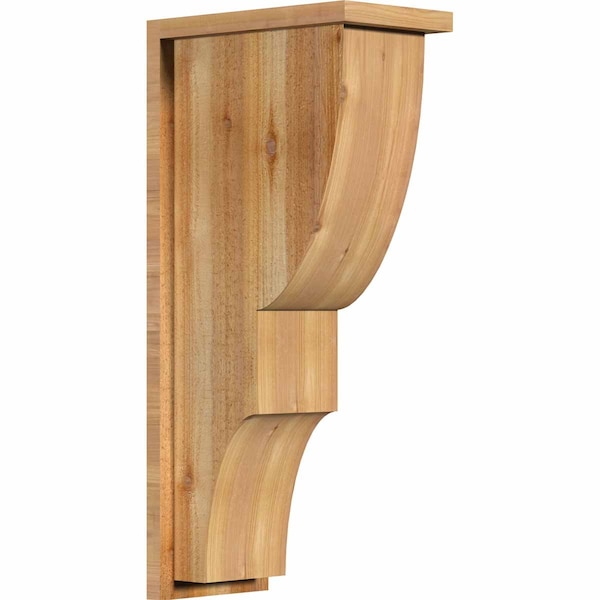 Ekena Millwork Ridgewood Rough Sawn Corbel w/Backplate, Western Red Cedar, 8"W x 14"D x 30"H COR08X14X30RID01RWR - main